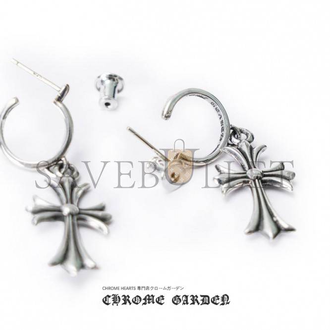 CHROME HEARTS TINY CROSS HOOP EARRING CHROME HEARTS TINY CROSS HOOP EARRING