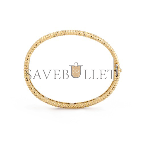 VAN CLEEF ARPELS PERLÉE DIAMONDS BRACELET, 3 ROWS, SMALL MODEL - YELLOW GOLD, DIAMOND  VCARO56400
