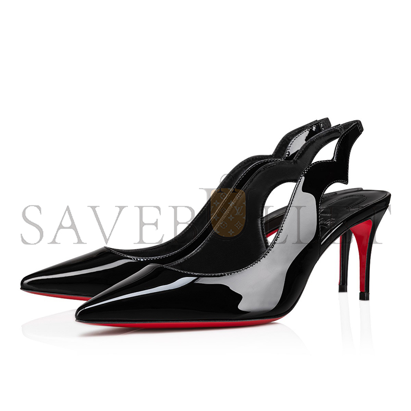 CHRISTIAN LOUBOUTIN HOT CHICK SLING 70 MM SLINGBACK PUMPS-PATENT LEATHER-BLACK-WOMEN 3230045B439