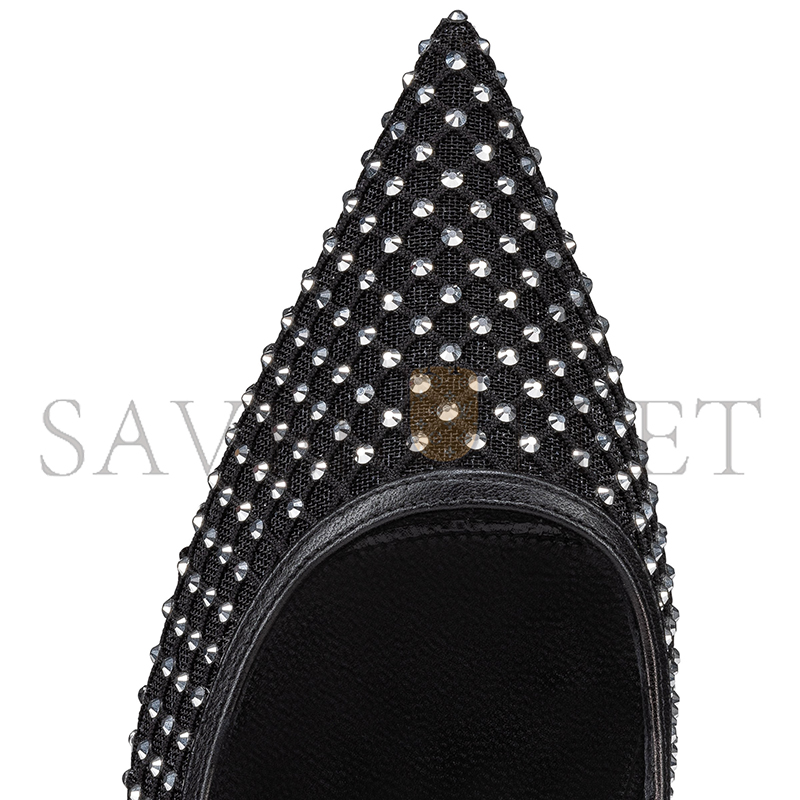 CHRISTIAN LOUBOUTIN APOSTROPHA MESH STRASS 80 MM PUMPS-STRASS MESH AND NAPPA LEATHER-BLACK-WOMEN 3240170B775