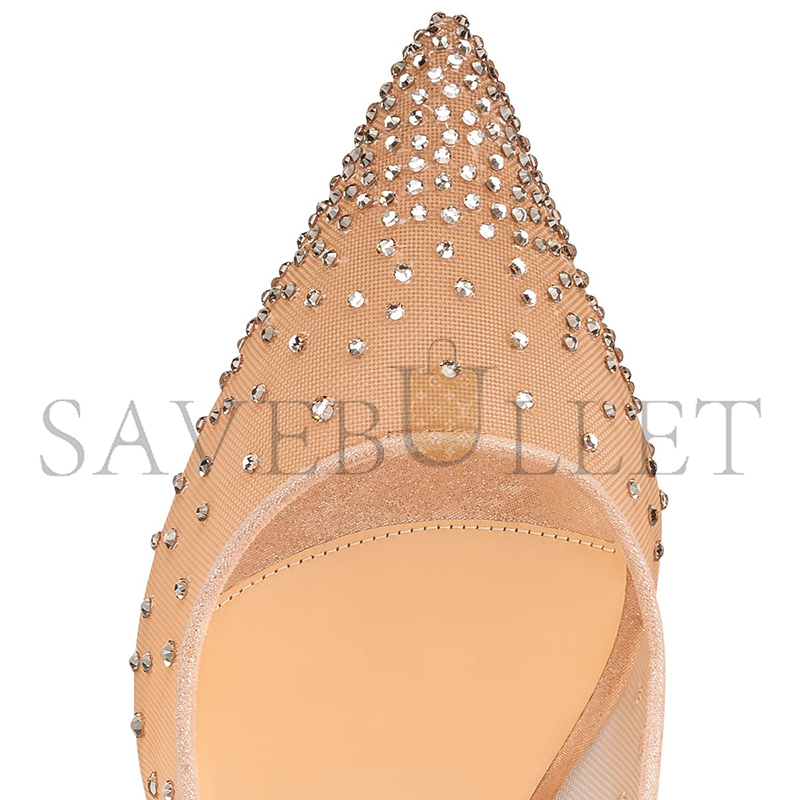 CHRISTIAN LOUBOUTIN FOLLIES STRASS 85 MM PUMPS-MESH AND SUEDE-LIGHT SILK-WOMEN 1190715F065