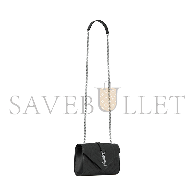 YSL ENVELOPE SMALL IN QUILTED GRAIN DE POUDRE EMBOSSED LEATHER 600195BOW921000 (21*13*6cm)