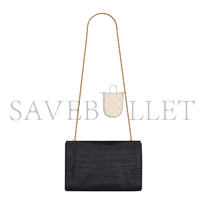 YSL KATE MEDIUM REVERSIBLE IN CROCODILE-EMBOSSED LEATHER 55380424O1W1062 (28.5*20*6cm)
