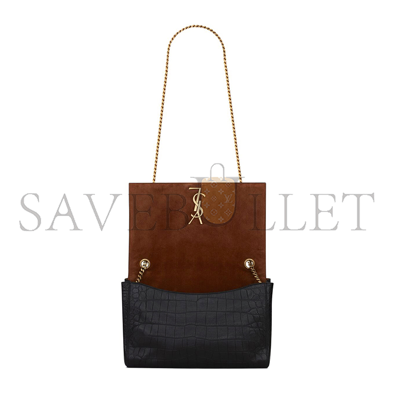 YSL KATE MEDIUM REVERSIBLE IN CROCODILE-EMBOSSED LEATHER 55380424O1W1062 (28.5*20*6cm)