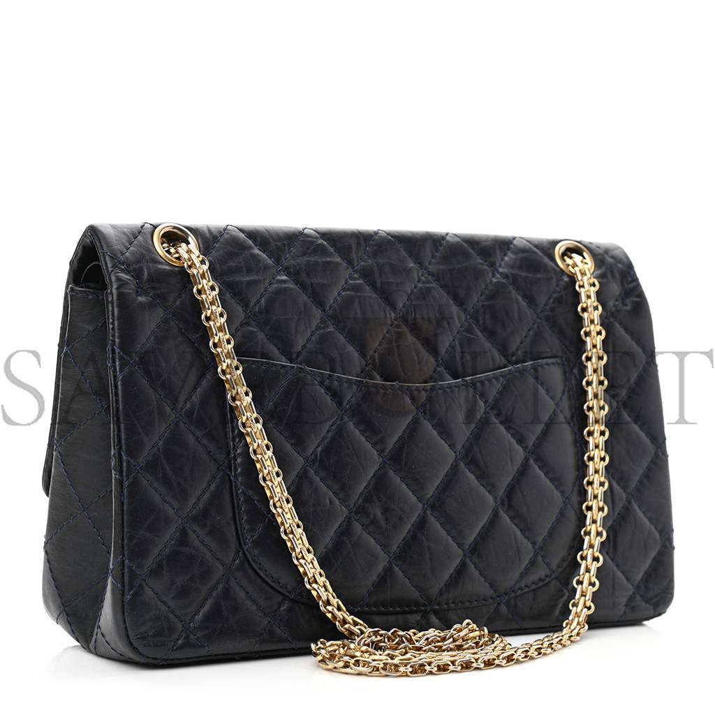 CHANEL CALFSKIN QUILTED 2.55 REISSUE 226 FLAP NAVY BLUE (27*17*9cm) CHANEL CALFSKIN QUILTED 2.55 REISSUE 226 FLAP NAVY BLUE (27*17*9cm)
