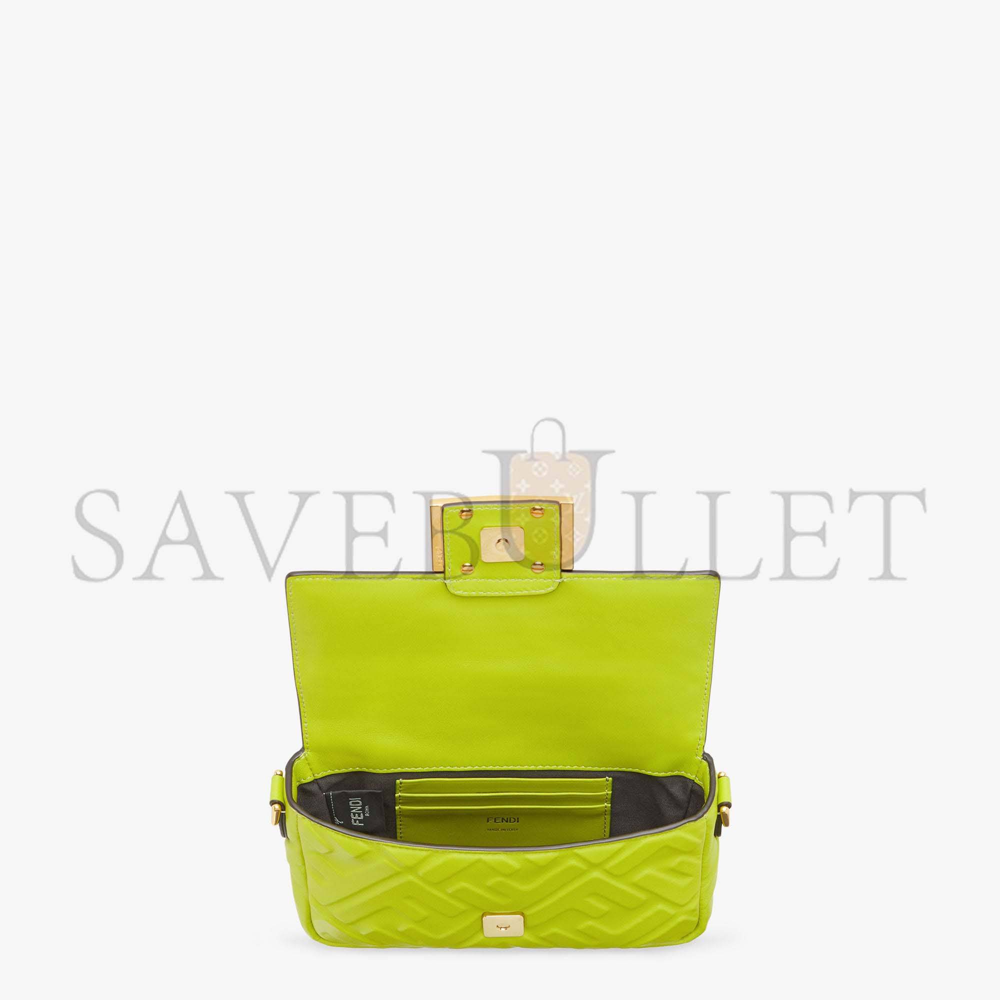FENDI BAGUETTE MINI - ACID GREEN NAPPA LEATHER BAG 8BS017A72VF1JCM (19*11.5*4cm)