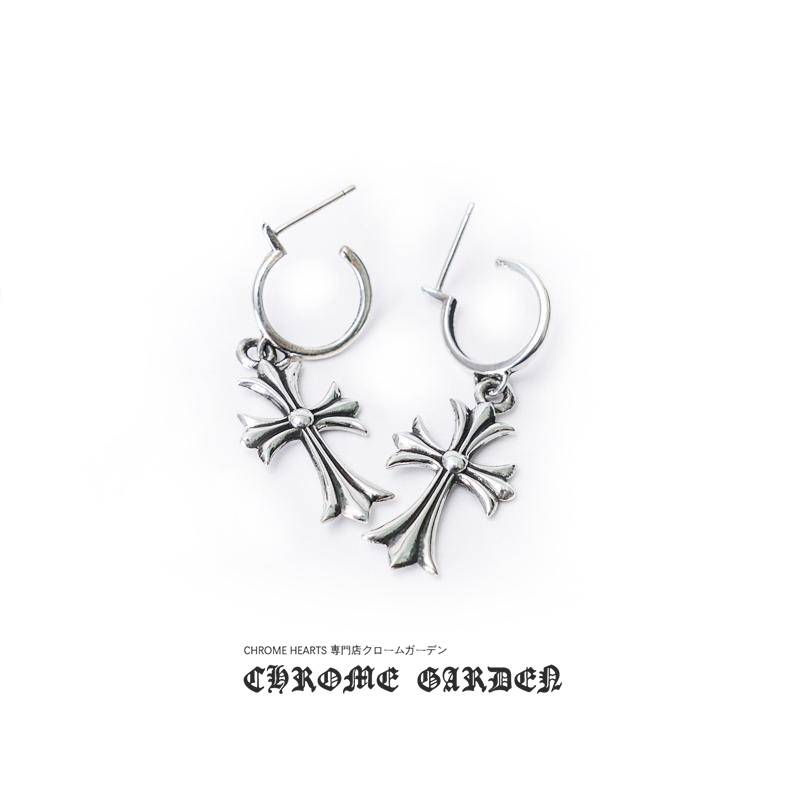 CHROME HEARTS TINY CROSS HOOP EARRING CHROME HEARTS TINY CROSS HOOP EARRING