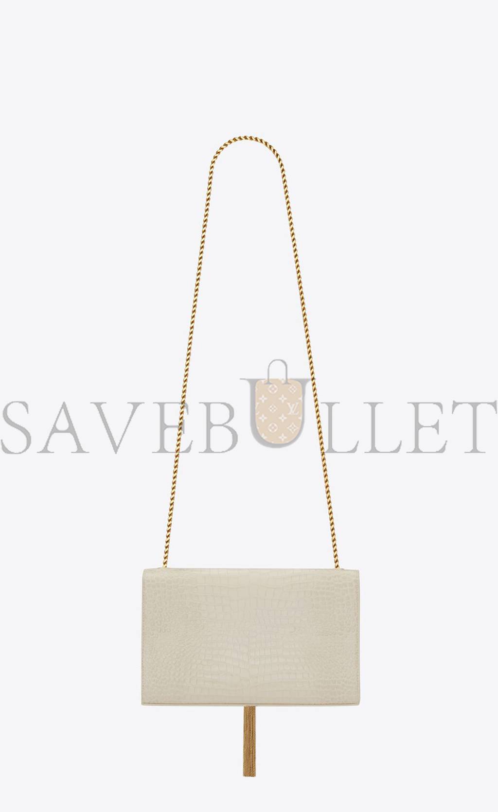 YSL KATE MEDIUM CHAIN BAG WITH TASSEL IN CROCODILE-EMBOSSED SHINY LEATHER 354119DND0J9207 (24*14.5*5.5cm) YSL KATE MEDIUM CHAIN BAG WITH TASSEL IN CROCODILE-EMBOSSED SHINY LEATHER 354119DND0J9207 (24*14.5*5.5cm)