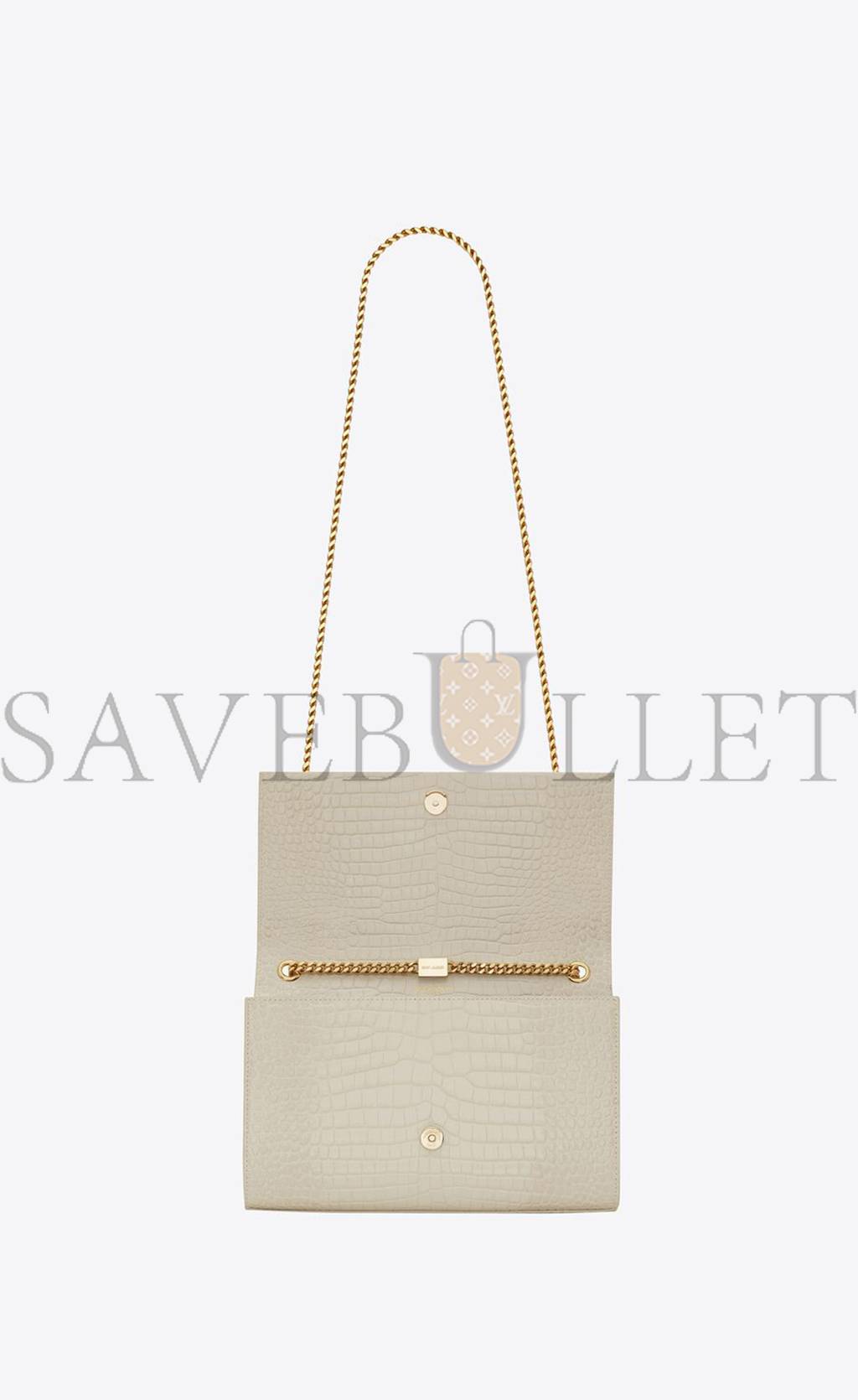YSL KATE MEDIUM CHAIN BAG WITH TASSEL IN CROCODILE-EMBOSSED SHINY LEATHER 354119DND0J9207 (24*14.5*5.5cm) YSL KATE MEDIUM CHAIN BAG WITH TASSEL IN CROCODILE-EMBOSSED SHINY LEATHER 354119DND0J9207 (24*14.5*5.5cm)
