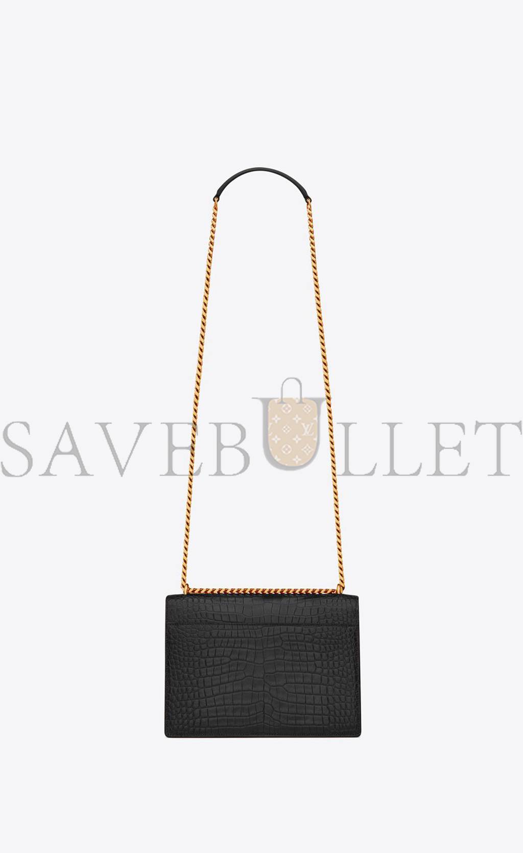 YSL SUNSET MEDIUM CHAIN BAG IN CROCODILE-EMBOSSED SHINY LEATHER 442906DND0J1000 (22*16*6.5cm) YSL SUNSET MEDIUM CHAIN BAG IN CROCODILE-EMBOSSED SHINY LEATHER 442906DND0J1000 (22*16*6.5cm)