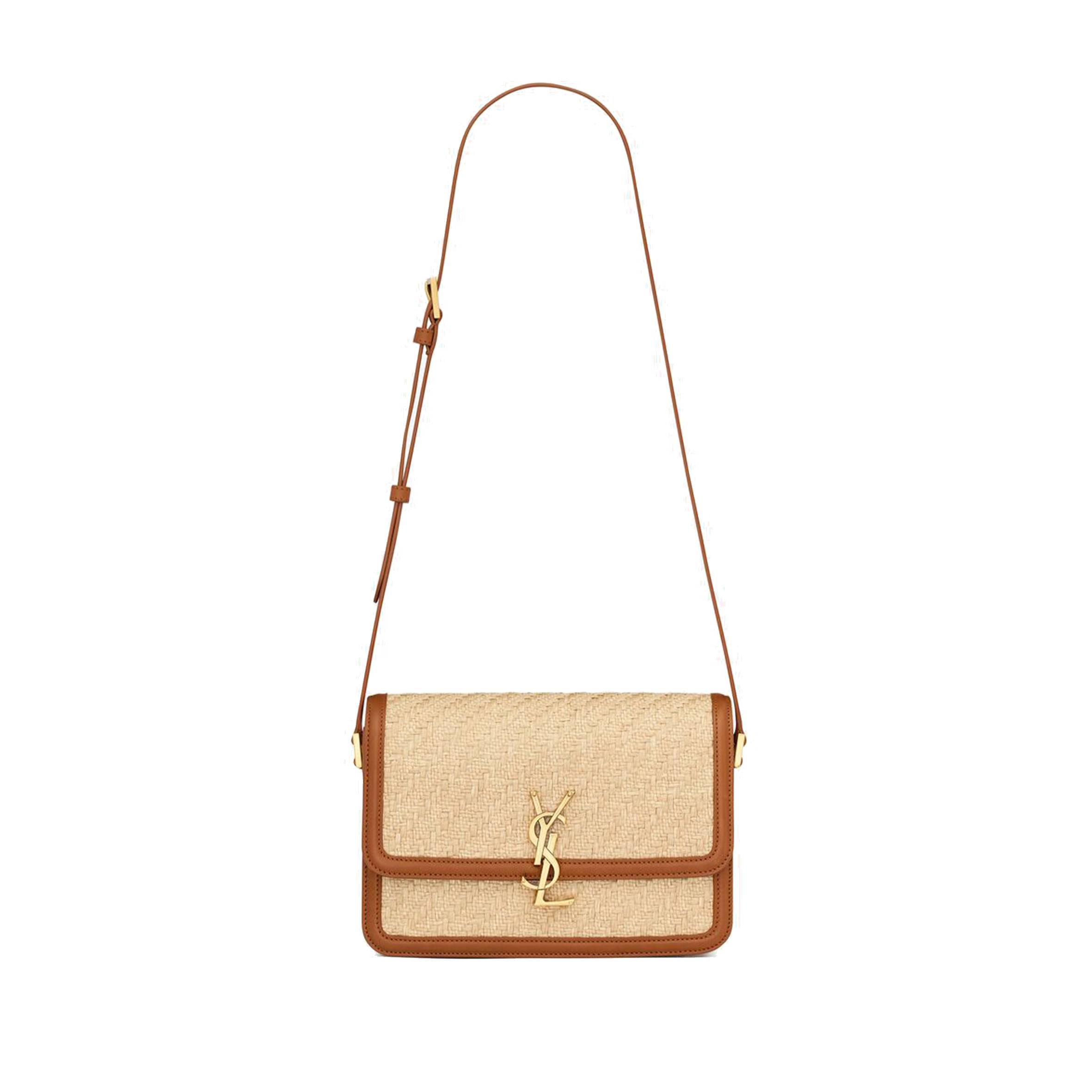 YSL SOLFERINO MEDIUM SATCHEL IN RAFFIA AND VEGETABLE-TANNED LEATHER 634305FAA7D9783 (23*16*6cm) YSL SOLFERINO MEDIUM SATCHEL IN RAFFIA AND VEGETABLE-TANNED LEATHER 634305FAA7D9783 (23*16*6cm)