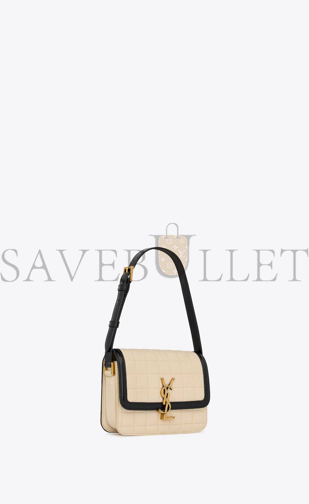 YSL SOLFERINO SMALL SATCHEL IN QUILTED NUBUCK SUEDE 739139AABWP9289 (18.5*14*6cm)