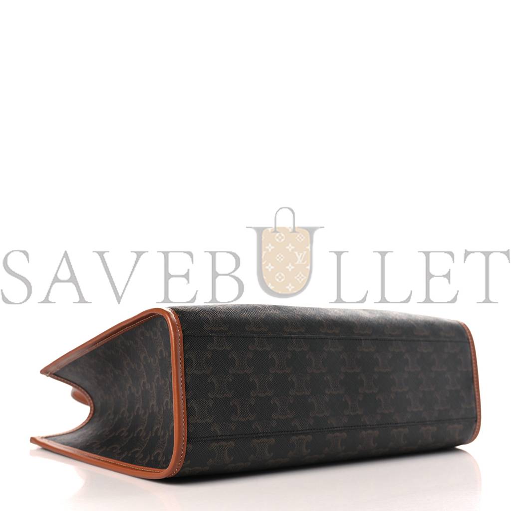 CELINE TRIOMPHE CANVAS CALFSKIN MINI HORIZONTAL CABAS TAN (34*23*11cm) CELINE TRIOMPHE CANVAS CALFSKIN MINI HORIZONTAL CABAS TAN (34*23*11cm)