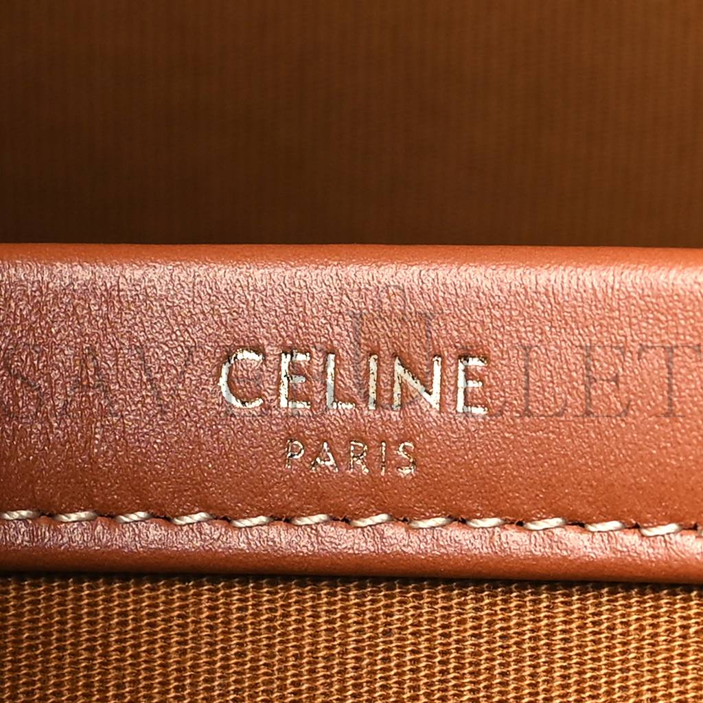 CELINE TRIOMPHE CANVAS CALFSKIN MINI HORIZONTAL CABAS TAN (34*23*11cm) CELINE TRIOMPHE CANVAS CALFSKIN MINI HORIZONTAL CABAS TAN (34*23*11cm)