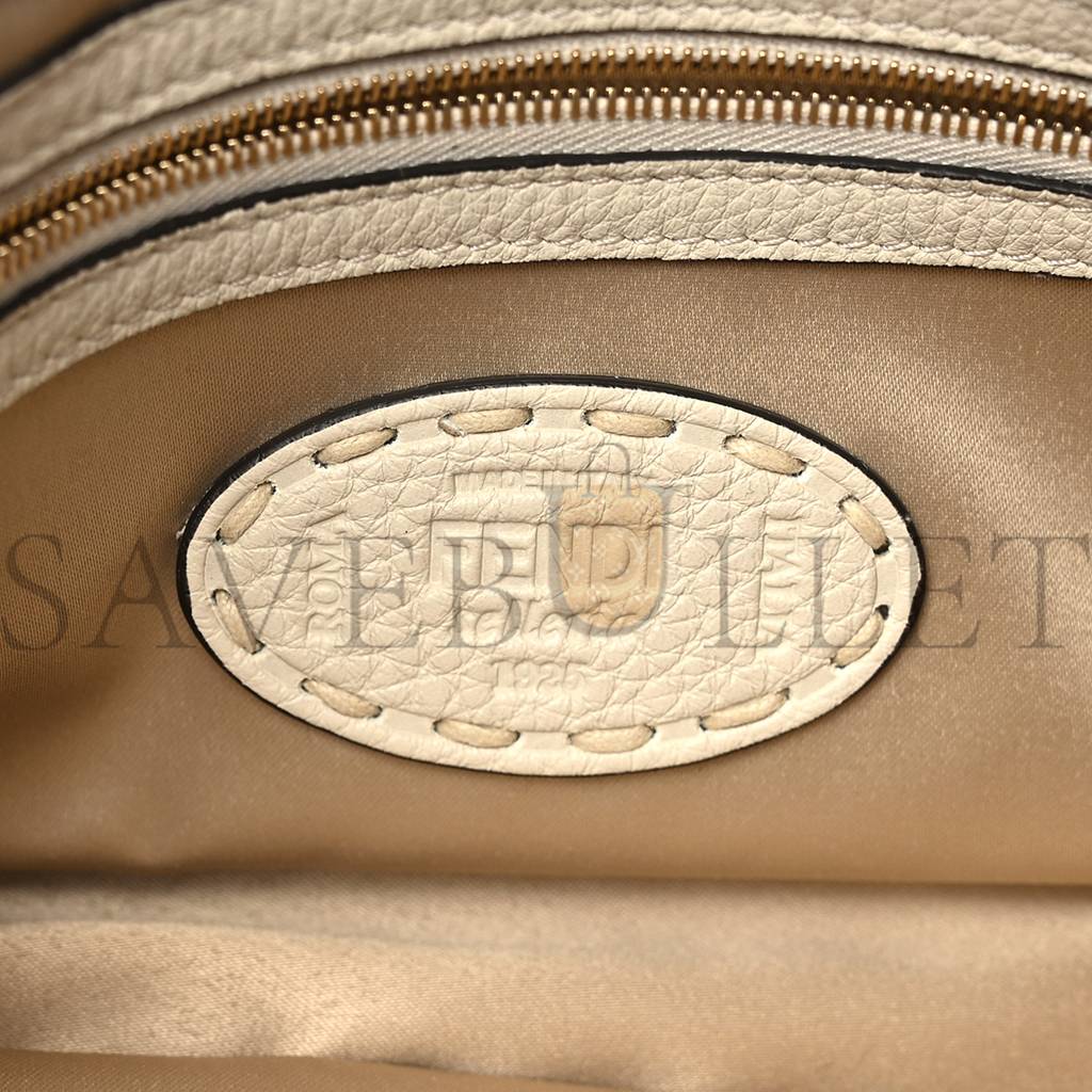 FENDI WOOL CUOIO ROMANO SELLERIA FF 1974 BAGUETTE 1997 BEIGE CAMMELLO CAMELIA (27*15*6cm)